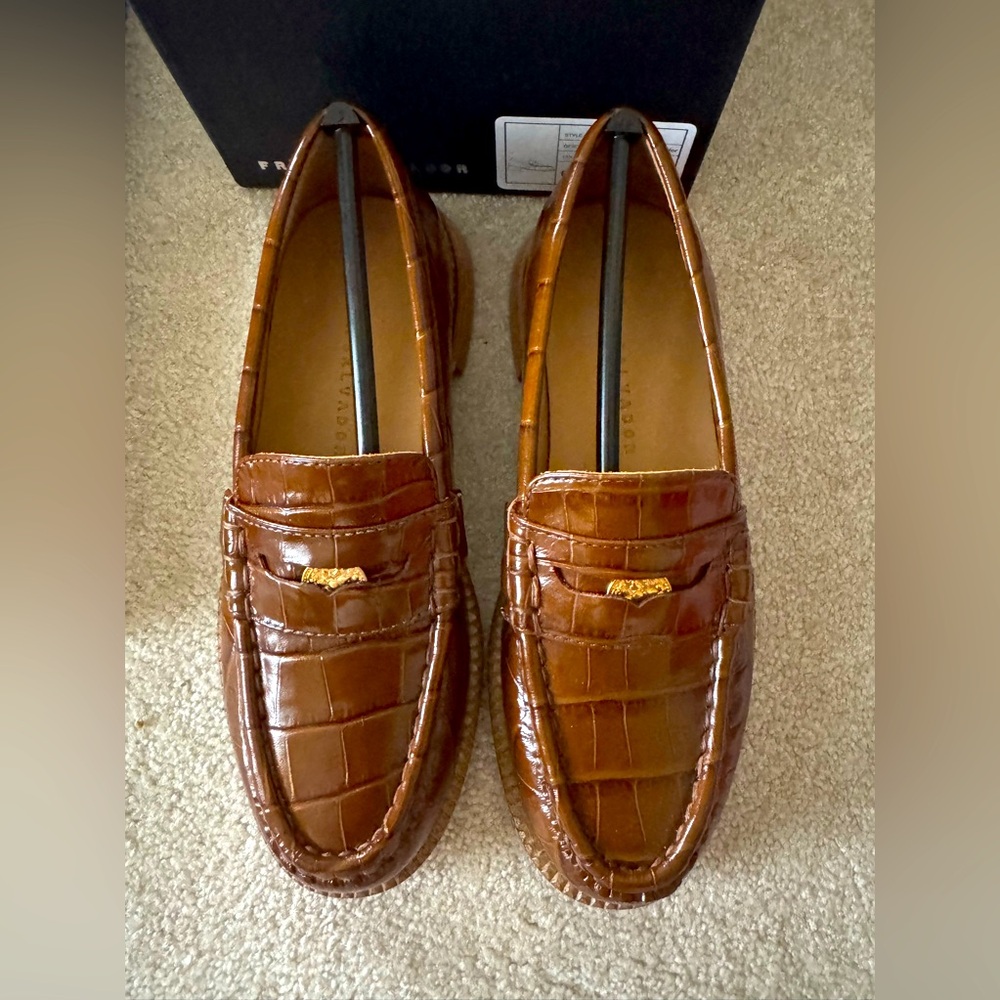 NIB Freda Salvador Elba Penny Loafers - Hickory Size 6.5